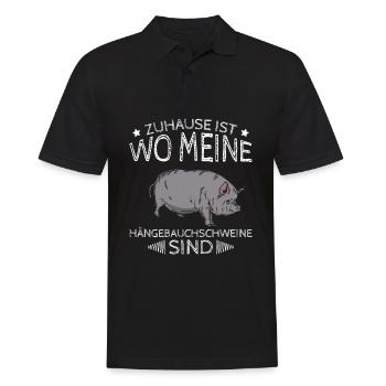 Home is where my pot-bellied pigs are - Men's Polo Shirt - black - Front - Kai (181cm)