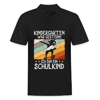 Ich bin ein Schulkind Maximilian - Männer Poloshirt - Schwarz - Vorne - Kai (181cm)