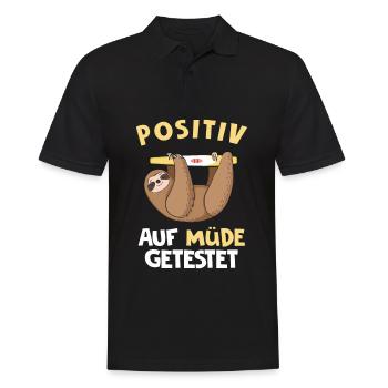 Positiv Auf Müde Getestet - Männer Poloshirt - Schwarz - Vorne - Kai (181cm)