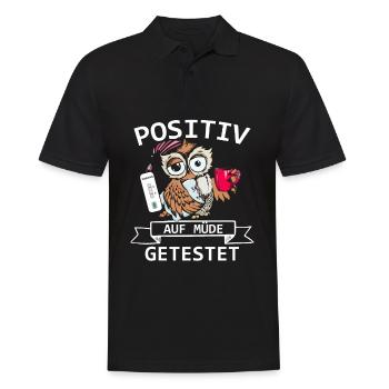 Positiv Auf Müde Getestet - Männer Poloshirt - Schwarz - Vorne - Kai (181cm)