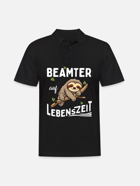 Faultier Beamter auf Lebenszeit - Männer Poloshirt - Schwarz