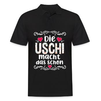 Die Uschi Macht Das Schon - Männer Poloshirt - Schwarz - Vorne - Kai (181cm)