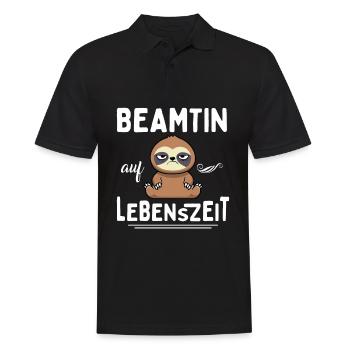 Beamtin auf Lebenszeit - Männer Poloshirt - Schwarz - Vorne - Kai (181cm)