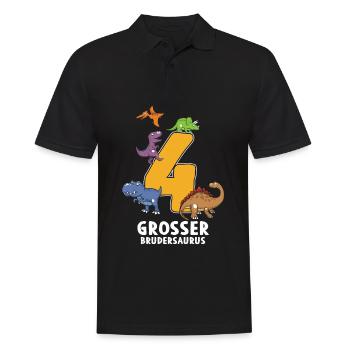 4 ans d’anniversaire Brudersaurus Dino - Polo Homme - noir - Devant - Kai (181cm)