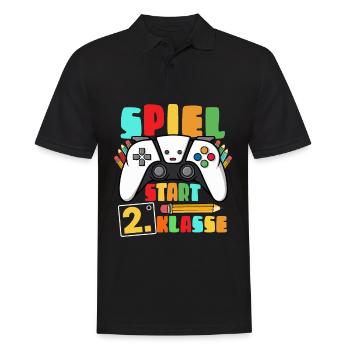 2nd Grade Game Start Gamer - Men's Polo Shirt - black - Front - Kai (181cm)