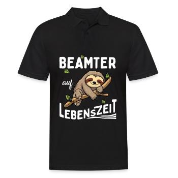 Sloth Civil Servant for Life - Men's Polo Shirt - black - Front - Kai (181cm)
