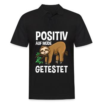 Tested positive for Tired Sloth Sleep Shirt - Men's Polo Shirt - black - Front - Kai (181cm)