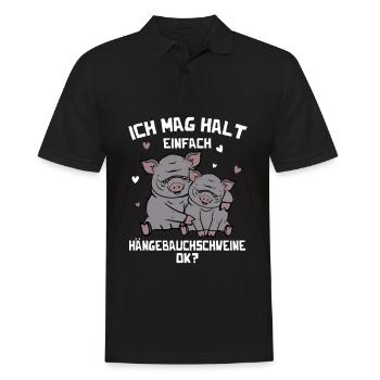 I just like pot-bellied pigs pig - Men's Polo Shirt - black - Front - Kai (181cm)