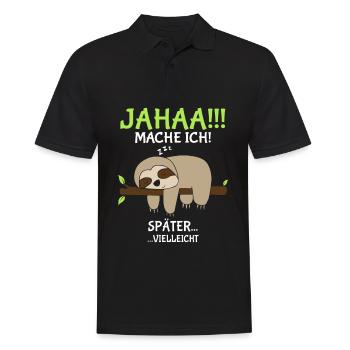 yes I might make sloth later - Men's Polo Shirt - black - Front - Kai (181cm)