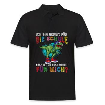 Ich Bin Bereit Für Dieer Ist Sie Bereit Für Mich - Männer Poloshirt - Schwarz - Vorne - Kai (181cm)
