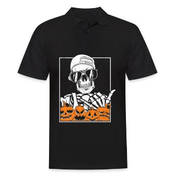 Skeleton Rock Hand Halloween - Men's Polo Shirt - black - Front - Kai (181cm)