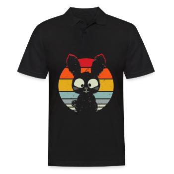 Lapin, lapin, lapin rétro, lapin de Pâques, lapin de Pâques - Polo Homme - noir - Devant - Kai (181cm)