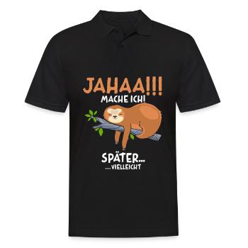 Maybe I'll do it later - Men's Polo Shirt - black - Front - Kai (181cm)