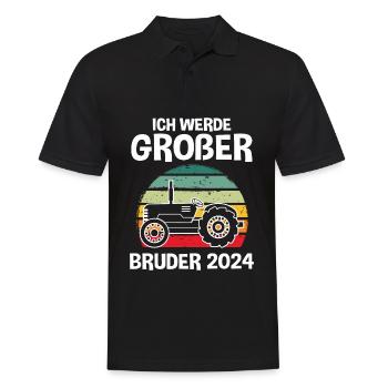 Ich Werde Großer Bruder 2024 - Männer Poloshirt - Schwarz - Vorne - Kai (181cm)