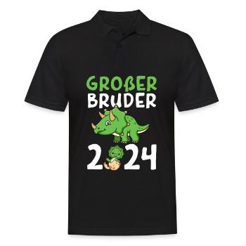 Großer Bruder 2024 Dinosaurier Dino Bruder - Männer Poloshirt - Schwarz - Vorne - Kai (181cm)