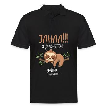 Maybe I'll do it later - Men's Polo Shirt - black - Front - Kai (181cm)