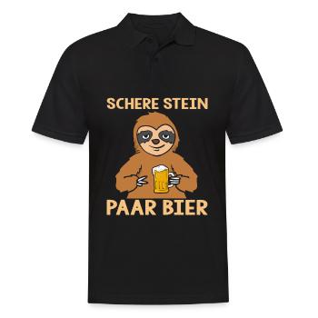  Bier Faultier - Männer Poloshirt - Schwarz - Vorne - Kai (181cm)