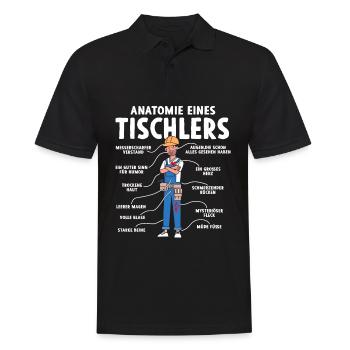 Anatomie eines Tischlers - Männer Poloshirt - Schwarz - Vorne - Kai (181cm)