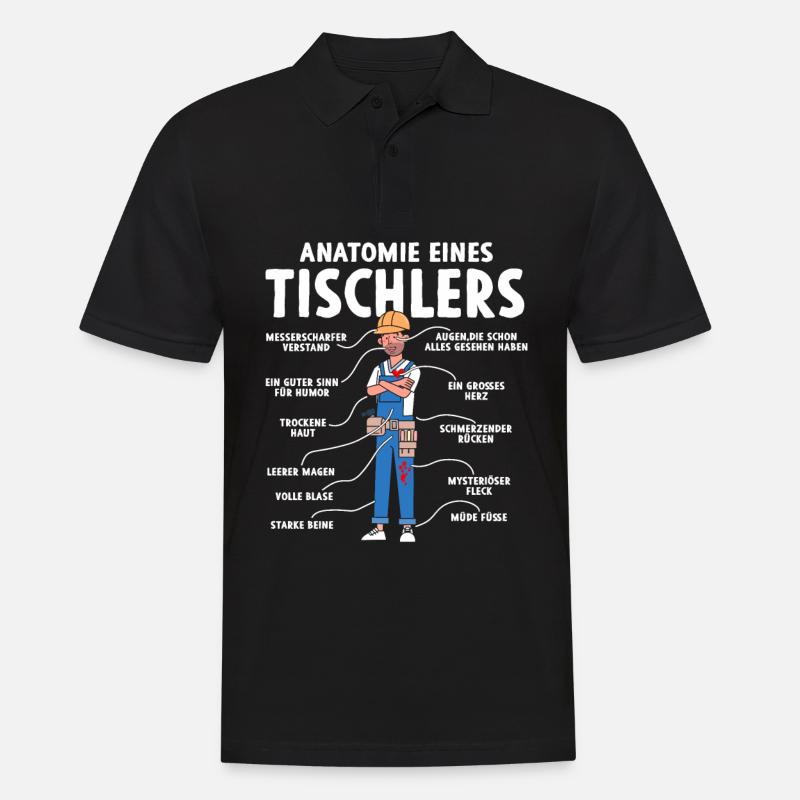 Anatomie eines Tischlers - Männer Poloshirt - Schwarz