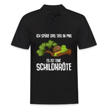 Ich Spüre Das Tier In Mir Es Ist Eine Schildkröte - Männer Poloshirt - Schwarz - Vorne - Kai (181cm)