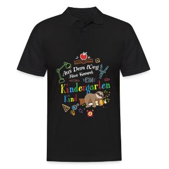 Out of the way: Here comes a kindergartner - Men's Polo Shirt - black - Front - Kai (181cm)