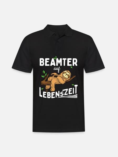Beamter auf Lebenszeit Faultier - Männer Poloshirt - Schwarz