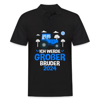 Großer Bruder 2024 - Männer Poloshirt - Schwarz - Vorne - Kai (181cm)