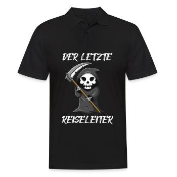 Der letzte Reiseleiter Sensenmann - Männer Poloshirt - Schwarz - Vorne - Kai (181cm)