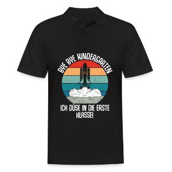 Bye Bye Kindergarten Ich Düse In Die 1. Klasse - Männer Poloshirt - Schwarz - Vorne - Kai (181cm)