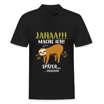 Ja Mache Ich Später vielleicht - Männer Poloshirt - Schwarz - Vorne - Kai (181cm)