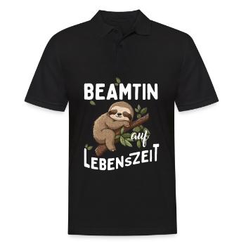 Beamtin auf Lebenszeit Beamter for Life Faultier - Männer Poloshirt - Schwarz - Vorne - Kai (181cm)