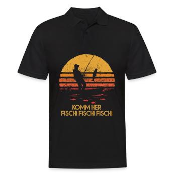 Viens ici, poisson, pêcheur, pêcheur - Polo Homme - noir - Devant - Kai (181cm)