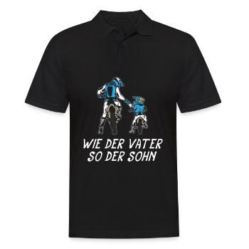 Tel père, tel fils, tel papa, moto de motocross - Polo Homme - noir - Devant - Kai (181cm)