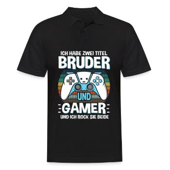 Bruder und Gamer Gaming Bruder - Männer Poloshirt - Schwarz - Vorne - Kai (181cm)