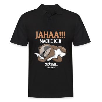 Maybe I'll do it later - Men's Polo Shirt - black - Front - Kai (181cm)
