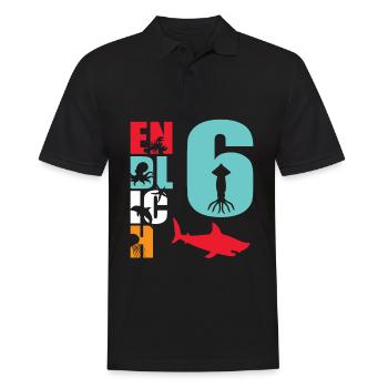 Endlich 6 Hai Fisch - Männer Poloshirt - Schwarz - Vorne - Kai (181cm)