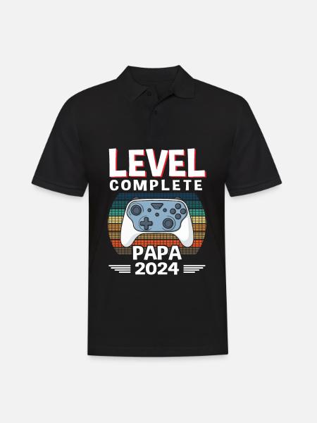 Level Complete Dad 2024 - Men's Polo Shirt - black