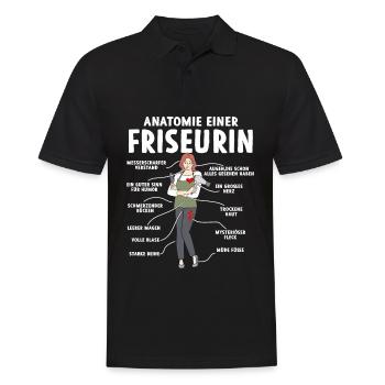 Anatomie einer Friseurin - Männer Poloshirt - Schwarz - Vorne - Kai (181cm)