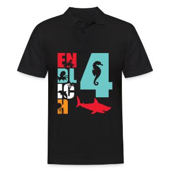 Enfin 4 poissons-requins - Polo Homme - noir - Devant - Kai (181cm)