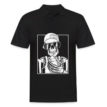 Skeleton American Football Halloween - Männer Poloshirt - Schwarz - Vorne - Kai (181cm)