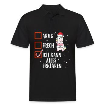 Artig Frech Ich Kann Alles Erklärenes Weihnachten - Männer Poloshirt - Schwarz - Vorne - Kai (181cm)