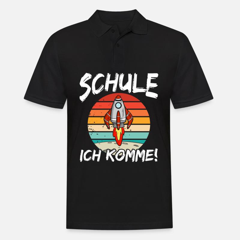 Ich Komme Schulkind Astronaut - Männer Poloshirt - Schwarz