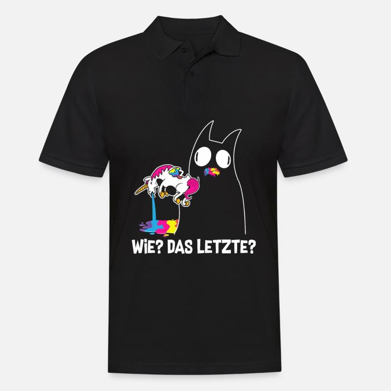 Wie Das Letzte Katze frisst Einhorn - Männer Poloshirt - Schwarz