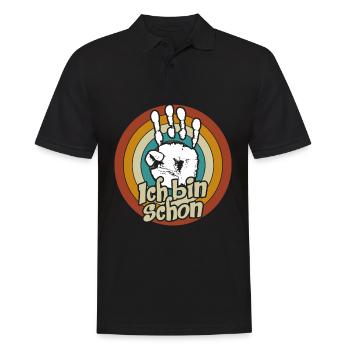 Birthday decoration hand 4 years I'm 4 - Men's Polo Shirt - black - Front - Kai (181cm)
