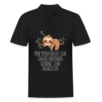 La motivation a commencé par une paresse faible - Polo Homme - noir - Devant - Kai (181cm)