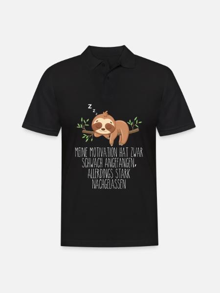 Motivation Started Weak Sloth - Men's Polo Shirt - black
