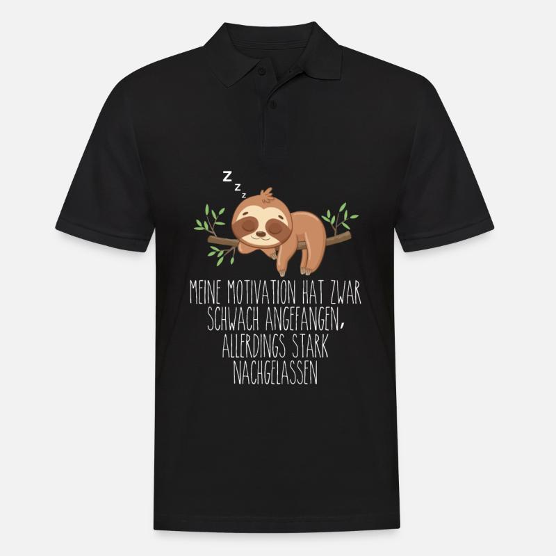 Motivation Started Weak Sloth - Men's Polo Shirt - black