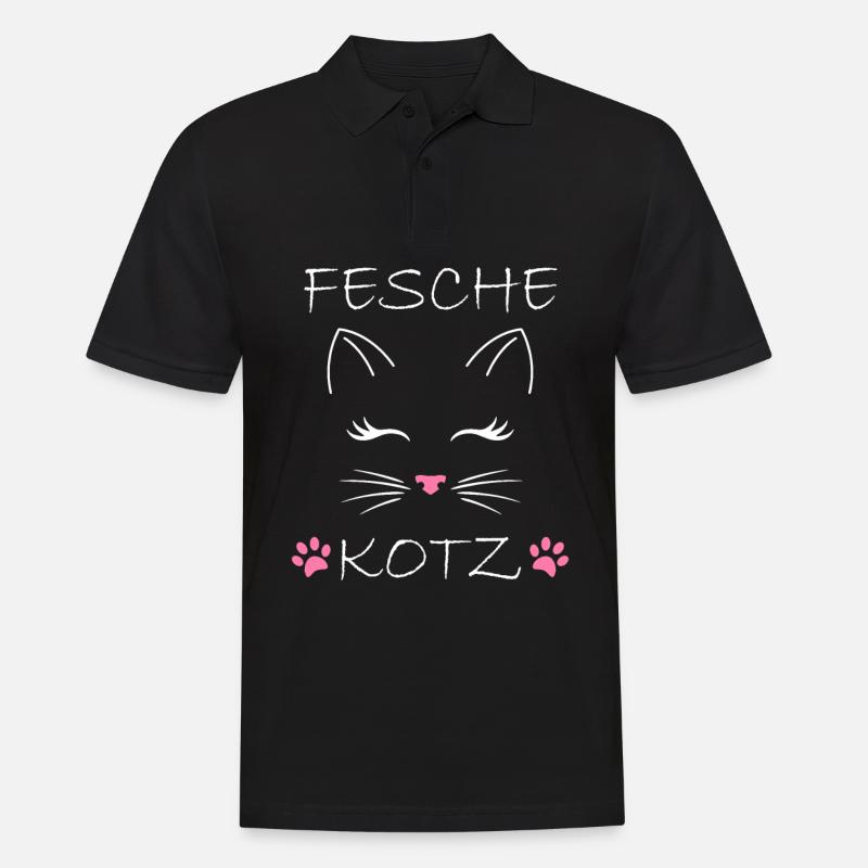 Fesche Kotz - Männer Poloshirt - Schwarz