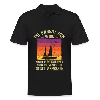 Tu ne peux pas contrôler le vent Sailor - Polo Homme - noir - Devant - Kai (181cm)