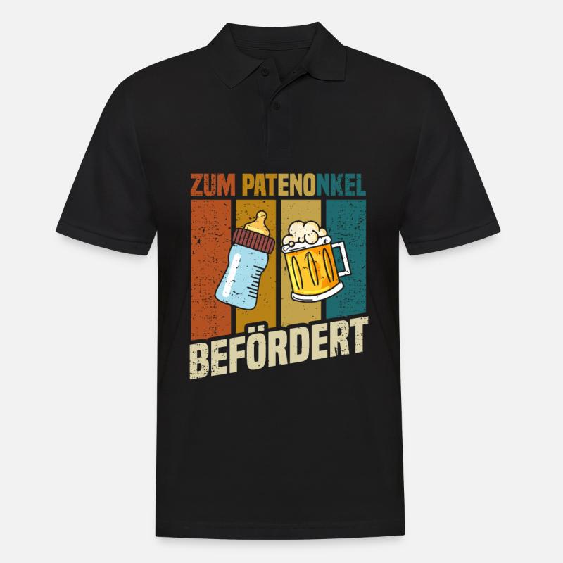 Zum Patenonkel befördert - Männer Poloshirt - Schwarz